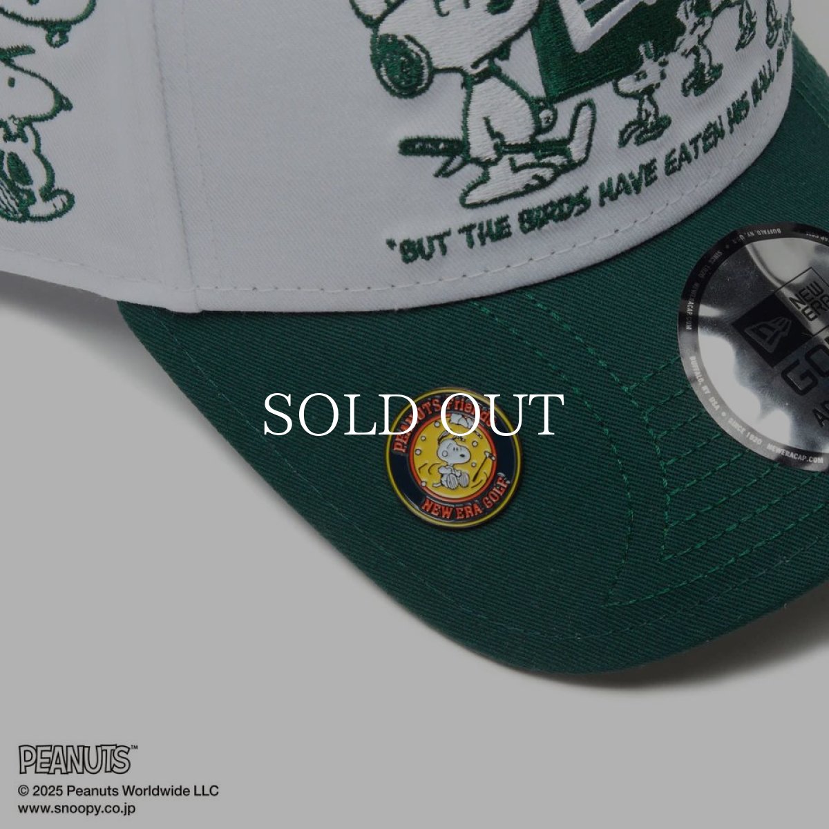 画像8: NEW ERA  【ゴルフ】 9FORTY A-Frame On Par PEANUTS ピーナッツ ボックスロゴ ホワイト ダークグリーンバイザー (8)