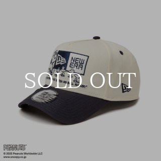 ニューエラ×スヌーピー/ピーナッツ ボックスロゴ クローム ネイビーバイザー NEW ERA 【ゴルフ】 9FORTY A-Frame On Par PEANUTS ピーナッツ