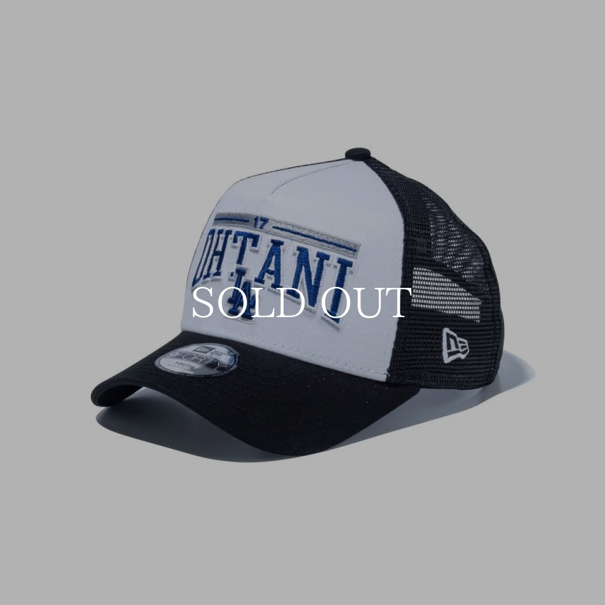 画像1: NEW ERA  Youth 9FORTY A-Frame トラッカー MLB Player Name & Number ロサンゼルス・ドジャース 大谷翔平 ホワイト/ブラック (1)
