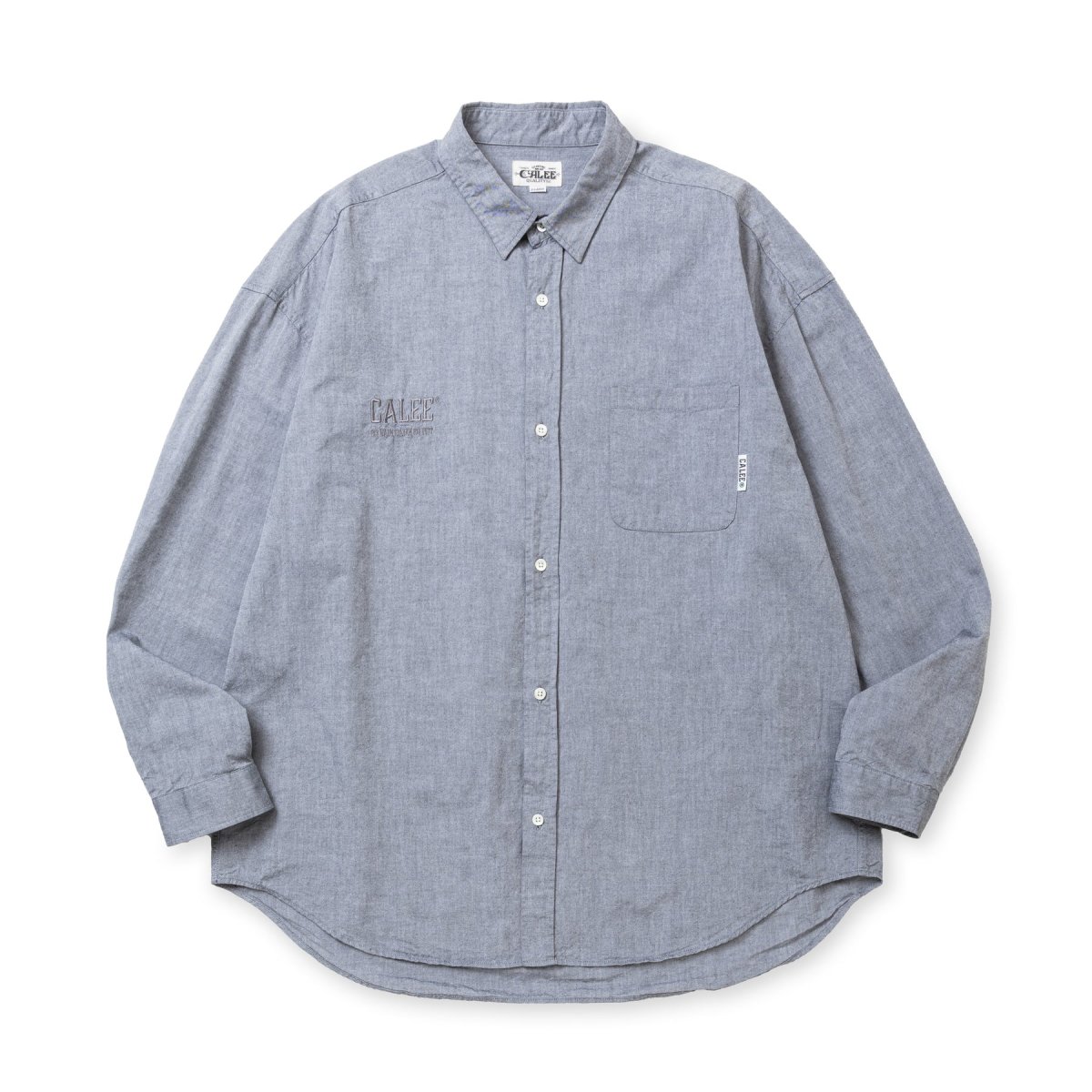 画像1: CALEE  OXFORD OVER SILHOUETTE L/S SH (1)