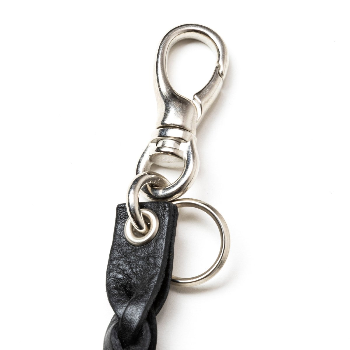 画像2: CALEE  STUDS & KNITTING LEATHER LONG KEY RING <TYPE A> (2)