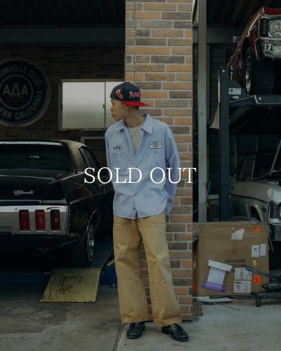 画像4: HideandSeek  HIDEANDSEEKxCarService Work L/S Shirt (Stripe) (4)