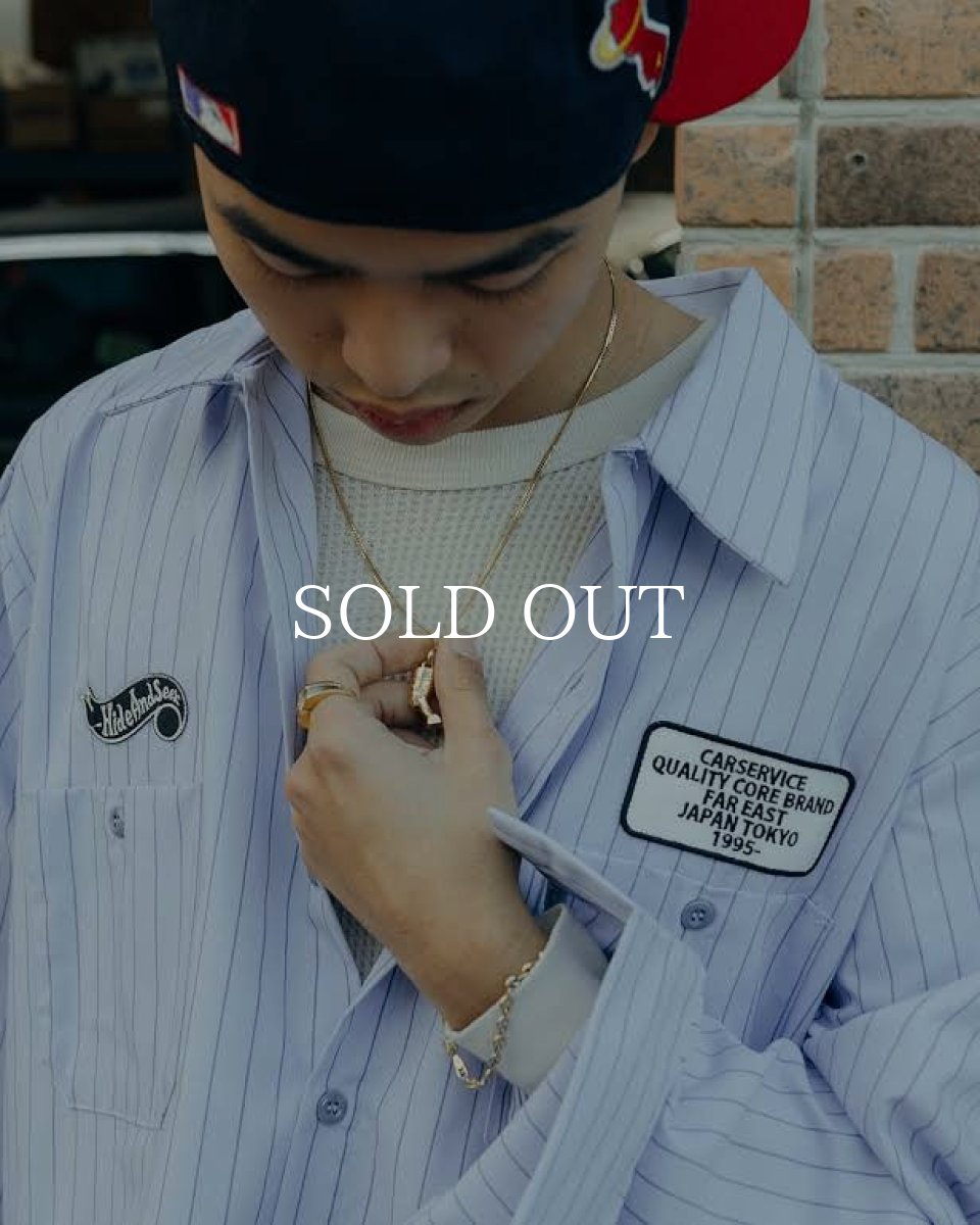 画像3: HideandSeek  HIDEANDSEEKxCarService Work L/S Shirt (Stripe) (3)