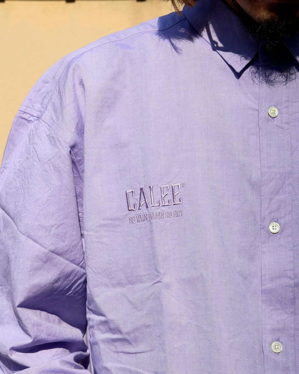 画像12: CALEE  OXFORD OVER SILHOUETTE L/S SH (12)