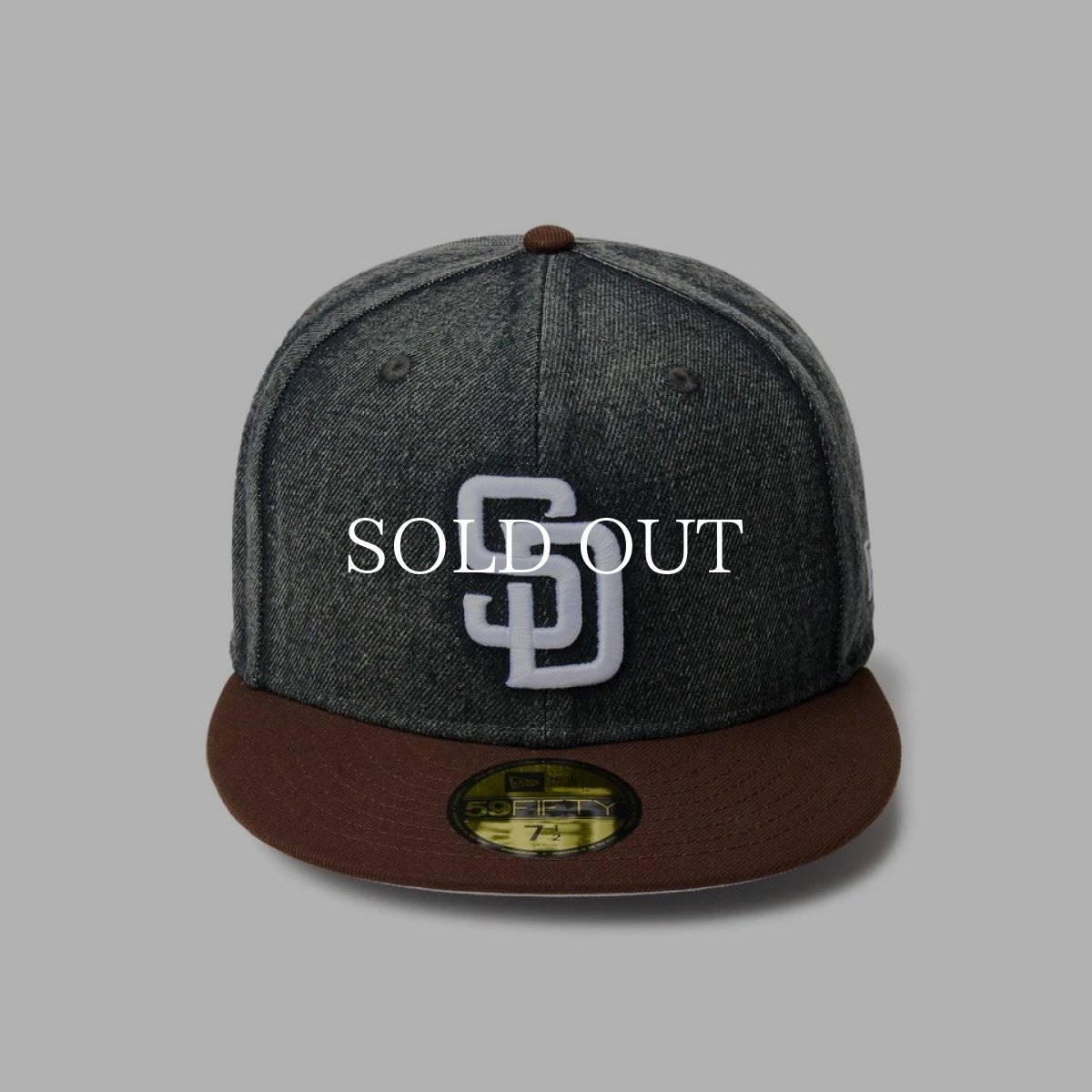 画像2: NEW ERA  59FIFTY MLB Denim 2-Tone サンディエゴ・パドレス ウォッシュド ブラックデニム バーントウッドバイザー (2)