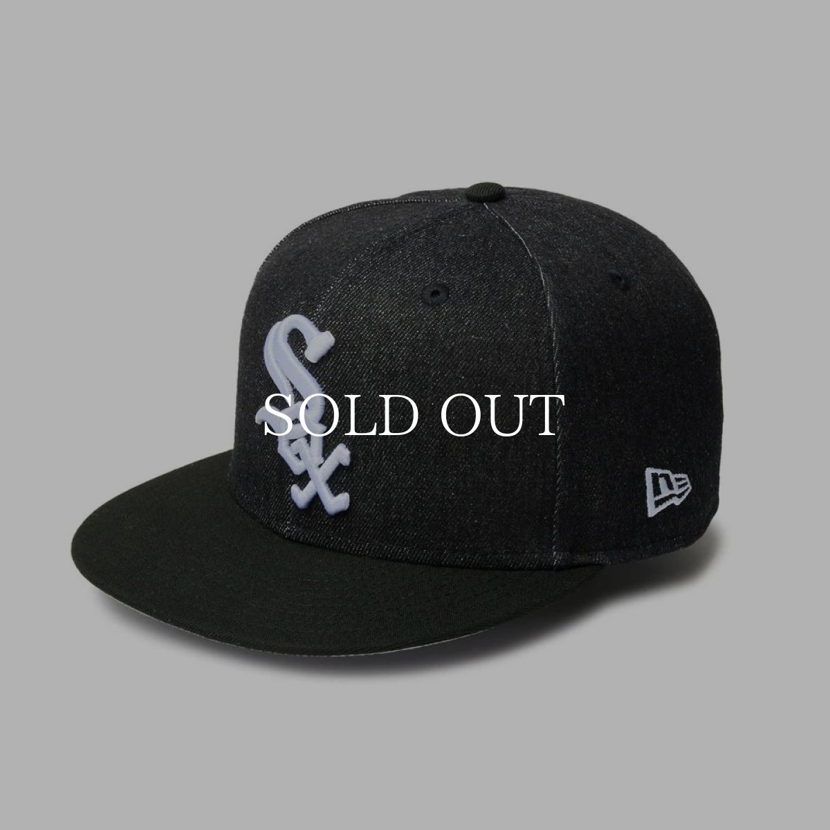 画像1: NEW ERA  59FIFTY MLB Denim 2-Tone シカゴ・ホワイトソックス ブラックデニム ブラックバイザー (1)