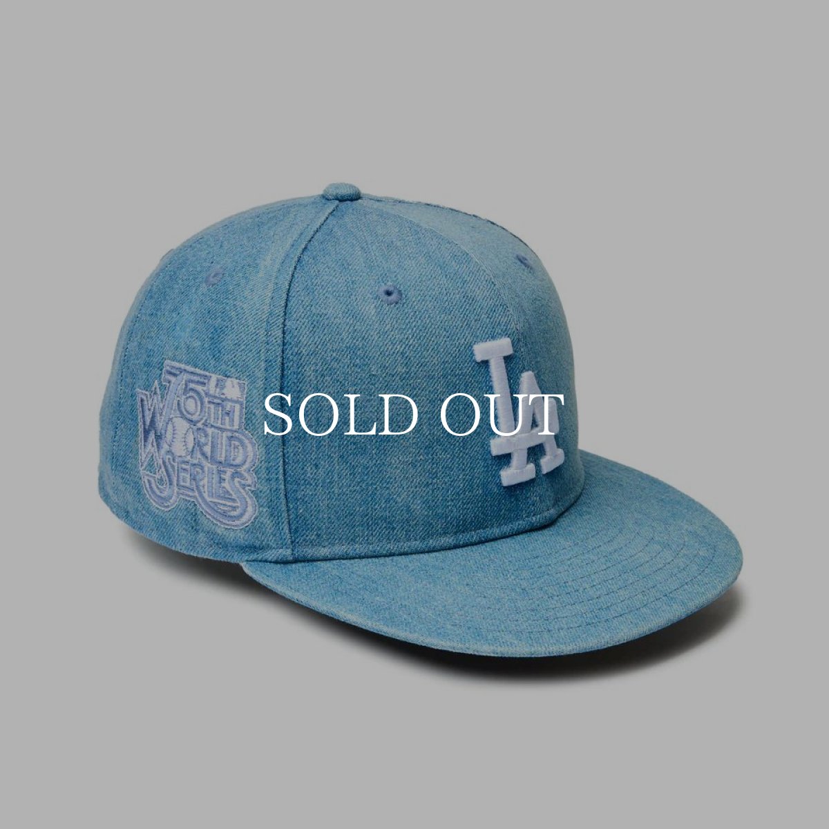 画像1: NEW ERA  59FIFTY Denim ロサンゼルス・ドジャース ワールドシリーズサイドパッチ ウォッシュドデニム (1)