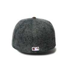 画像3: NEW ERA  59FIFTY MLB Denim 2-Tone サンディエゴ・パドレス ウォッシュド ブラックデニム バーントウッドバイザー (3)