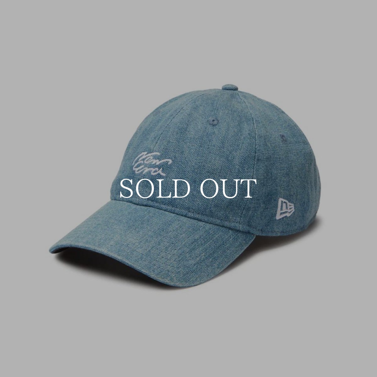 画像1: NEW ERA  9TWENTY Denim Handwritten Logo ウォッシュドデニム (1)