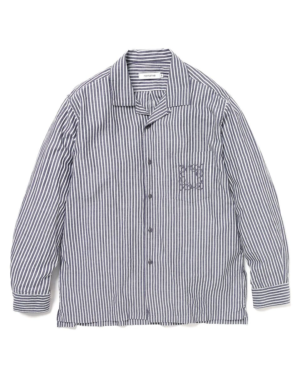 画像1: nonnative  VOYAGER L/S SHIRT C/Li/Ra BROAD STRIPE (1)