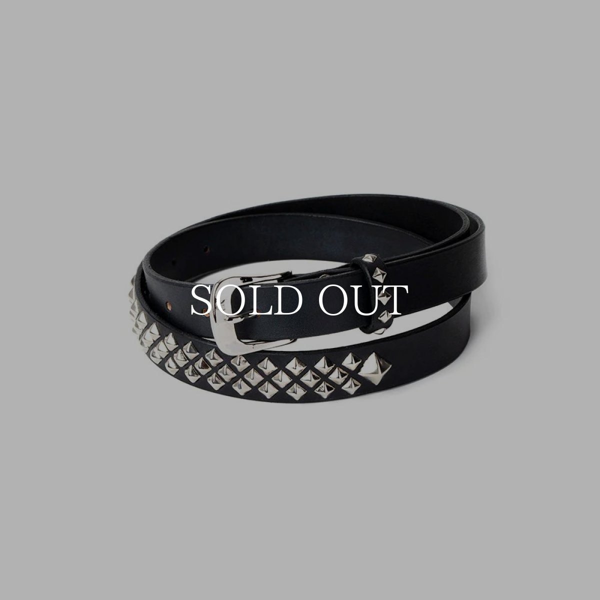 画像1: CALEE  STUDS LEATHER NARROW BELT ＜TYPE A＞ (1)