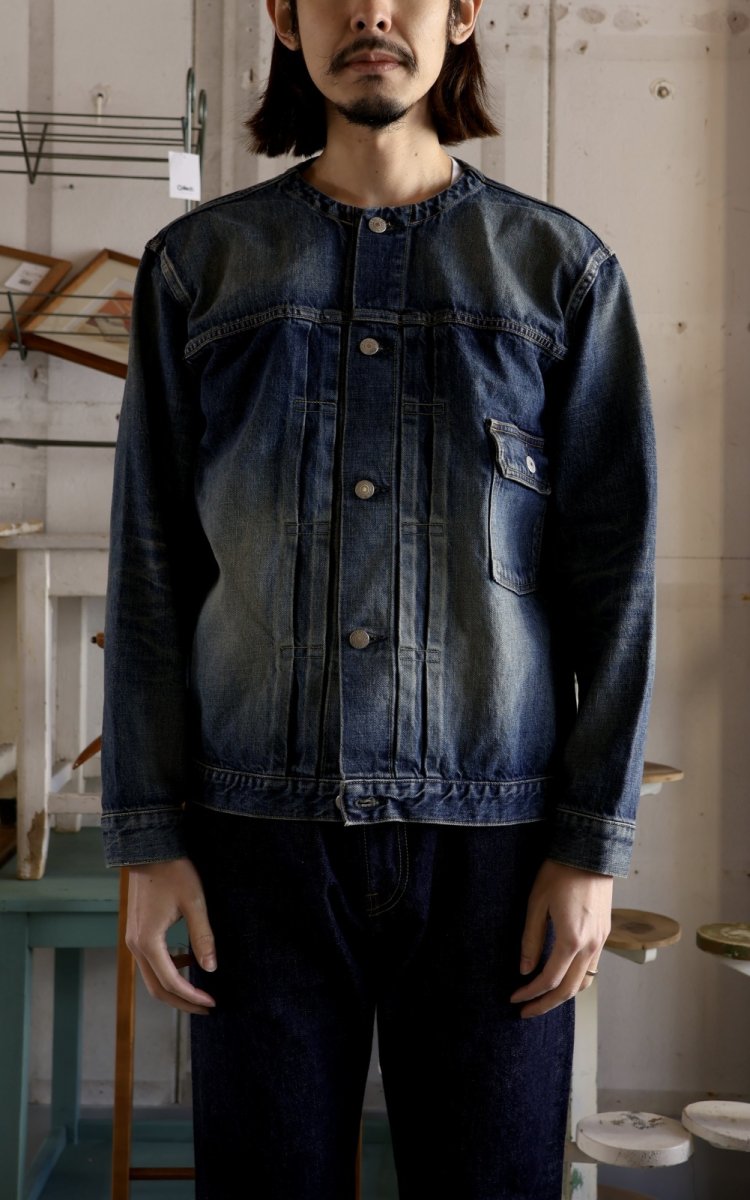 画像11: CALEE  1ST TYPE NO COLLAR DENIM JACKET <USED> (11)