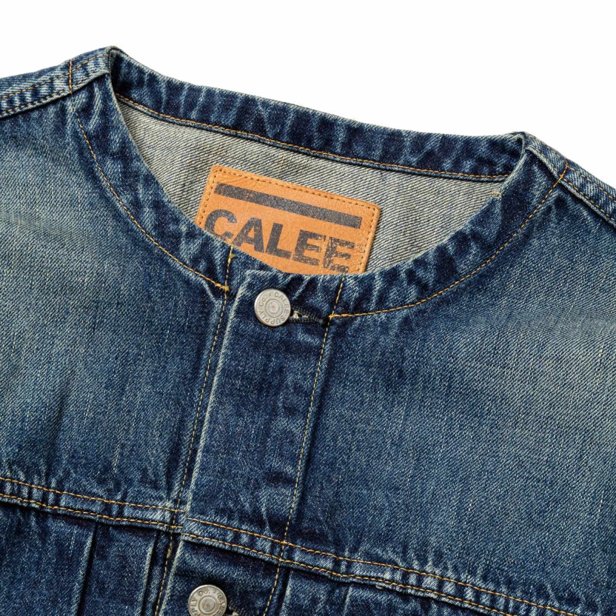 画像3: CALEE  1ST TYPE NO COLLAR DENIM JACKET <USED> (3)