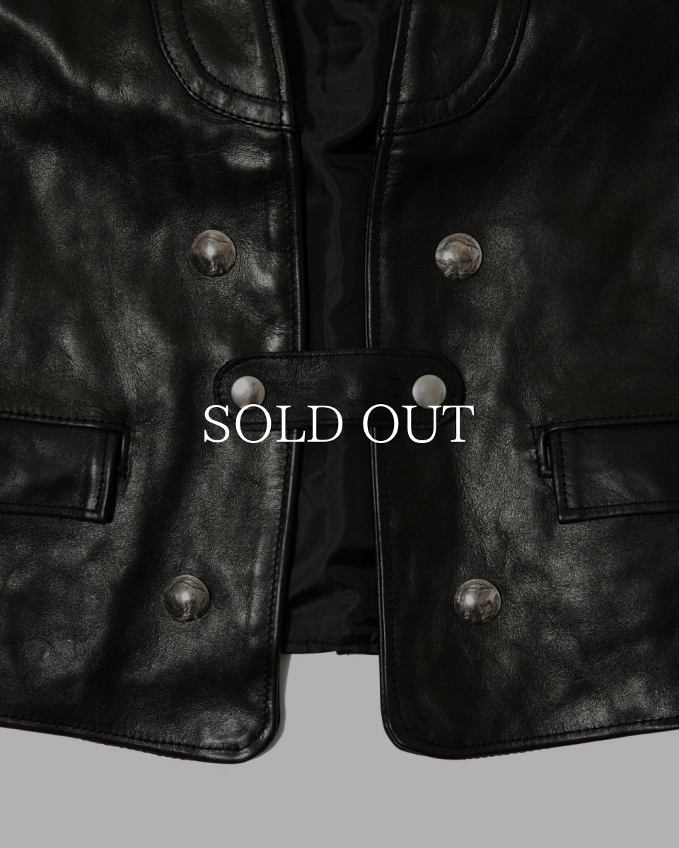 画像2: MASSES  HORSE LEATHER VEST VINTAGE (2)