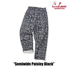 画像4: COOKMAN  シェフパンツ Chef Pants Semiwide Paisley Black (4)