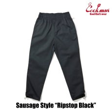 画像2: COOKMAN  シェフパンツ Chef Pants Sausage Style Ripstop Black (2)