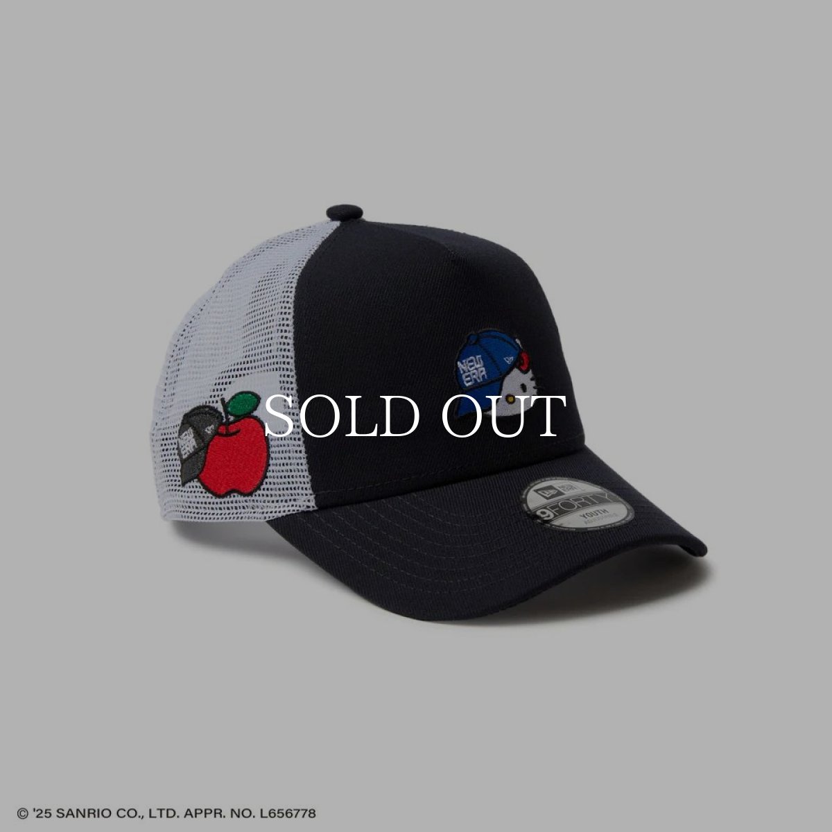 画像1: NEW ERA  Youth 9FORTY A-Frame トラッカー HELLO KITTY キャップ ネイビー (1)
