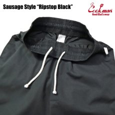 画像7: COOKMAN  シェフパンツ Chef Pants Sausage Style Ripstop Black (7)