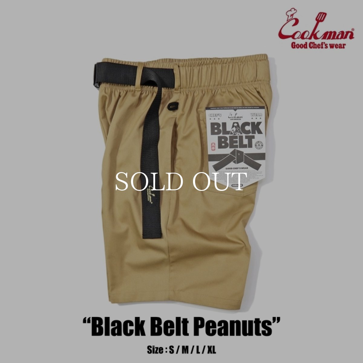 画像4: COOKMAN  シェフパンツ Chef Pants Short Black Belt Peanuts (4)