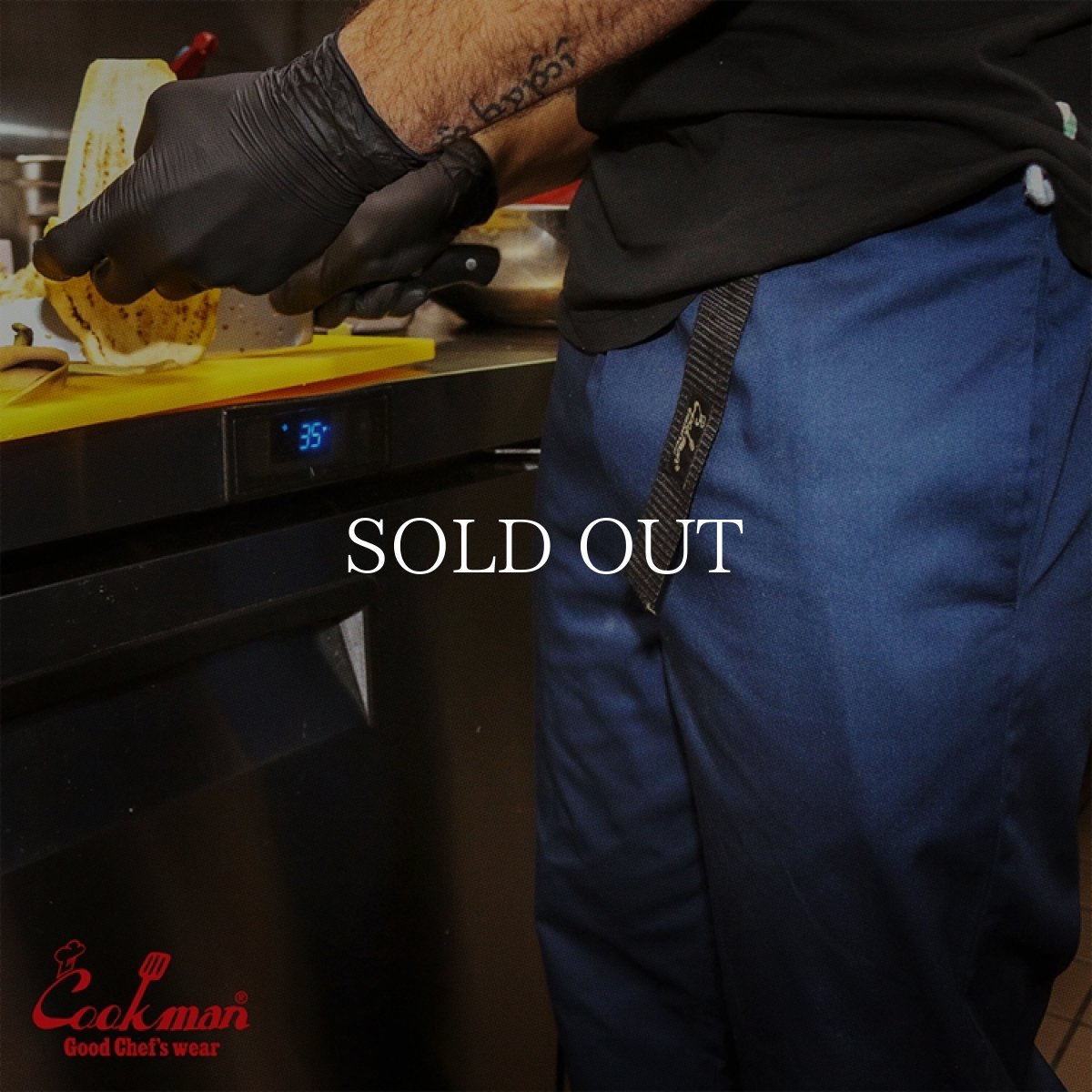 画像15: COOKMAN  シェフパンツ Chef Pants Semiwide Black Belt Navy (15)