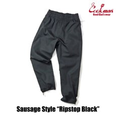 画像4: COOKMAN  シェフパンツ Chef Pants Sausage Style Ripstop Black (4)