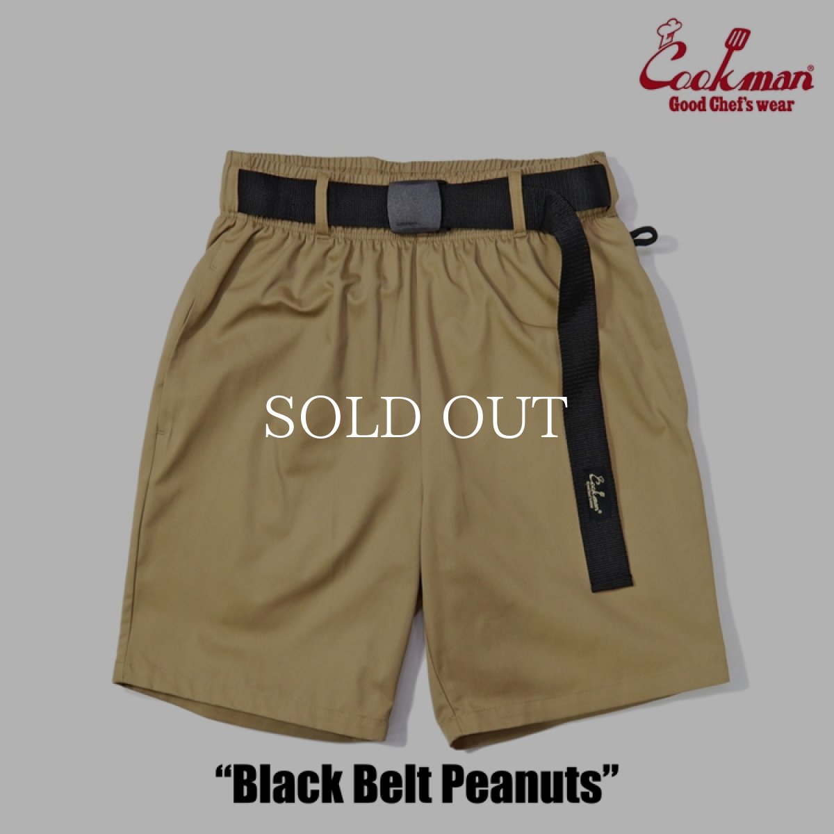 画像1: COOKMAN  シェフパンツ Chef Pants Short Black Belt Peanuts (1)