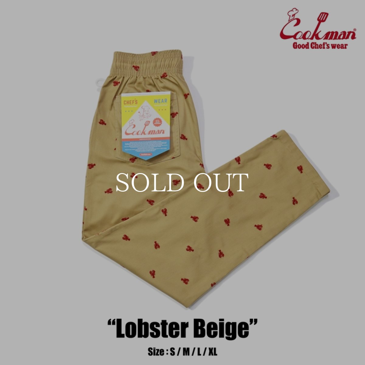画像1: COOKMAN  シェフパンツ Chef Pants Embroidery Lobster Beige (1)