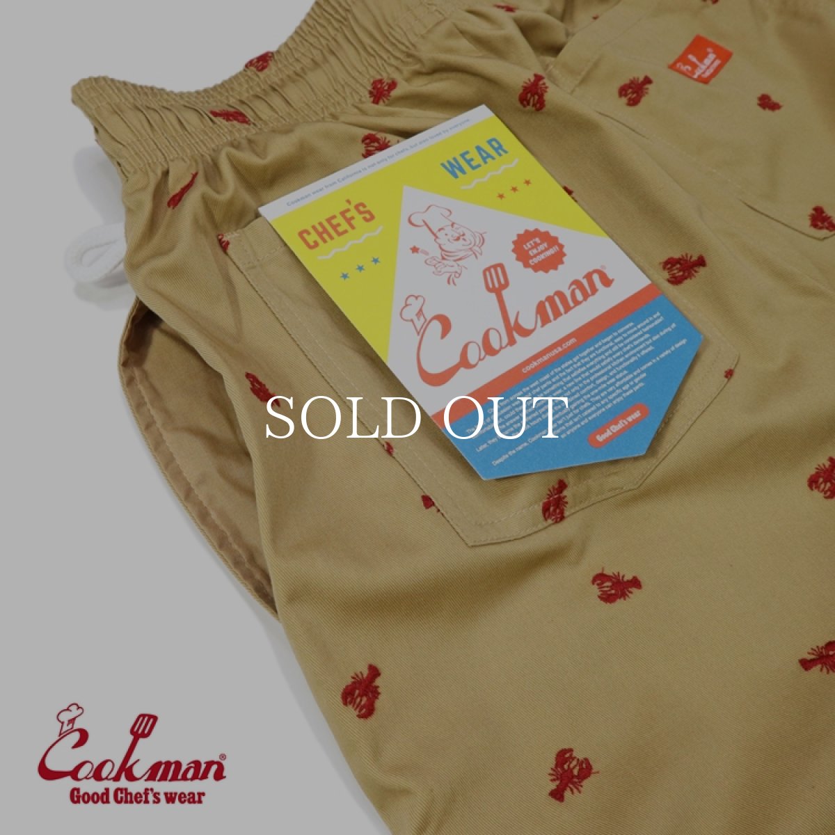 画像9: COOKMAN  シェフパンツ Chef Pants Embroidery Lobster Beige (9)