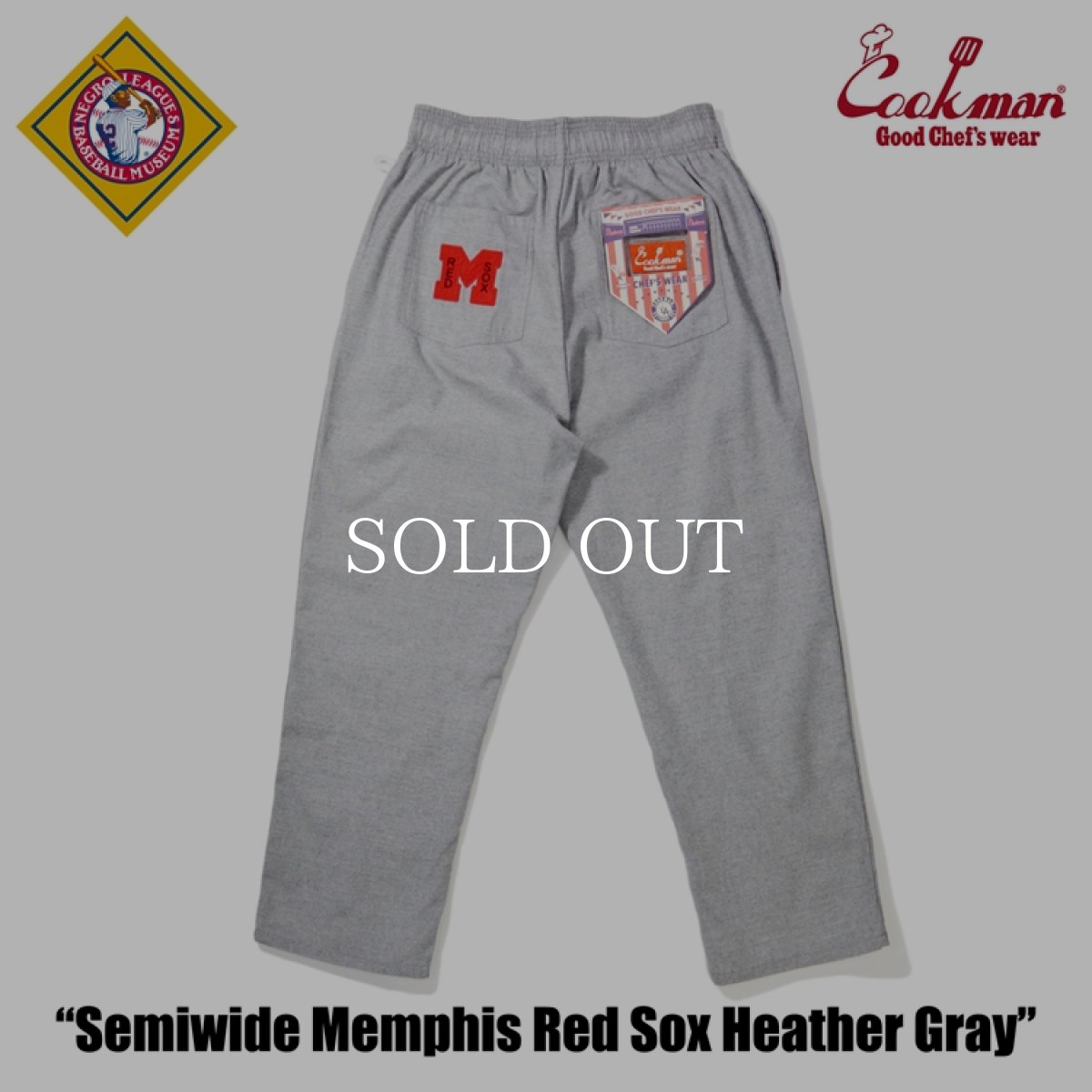 画像3: COOKMAN  シェフパンツ Chef Pants Semiwide Memphis Red Sox Heather Gray (3)