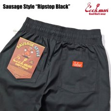 画像8: COOKMAN  シェフパンツ Chef Pants Sausage Style Ripstop Black (8)
