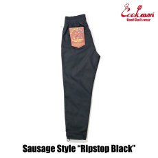 画像5: COOKMAN  シェフパンツ Chef Pants Sausage Style Ripstop Black (5)