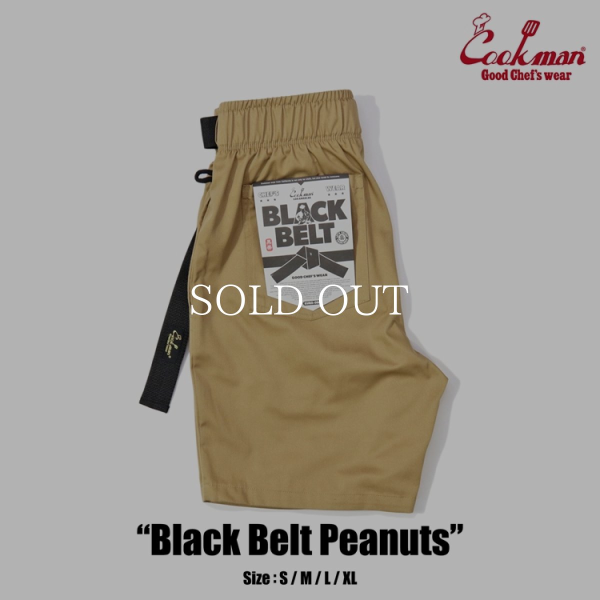画像3: COOKMAN  シェフパンツ Chef Pants Short Black Belt Peanuts (3)