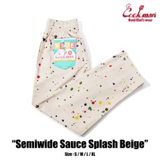 画像1: COOKMAN  シェフパンツ Chef Pants Semiwide Sauce Splash Beige (1)