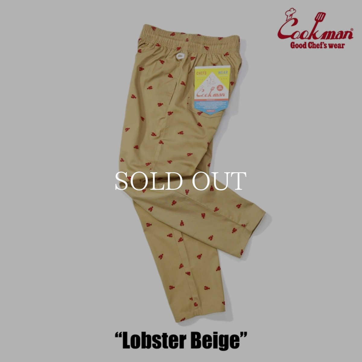画像5: COOKMAN  シェフパンツ Chef Pants Embroidery Lobster Beige (5)