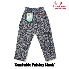 画像3: COOKMAN  シェフパンツ Chef Pants Semiwide Paisley Black (3)
