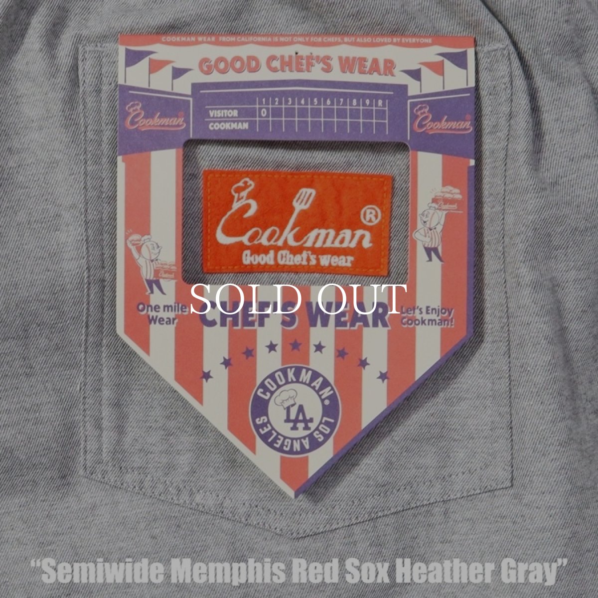 画像9: COOKMAN  シェフパンツ Chef Pants Semiwide Memphis Red Sox Heather Gray (9)
