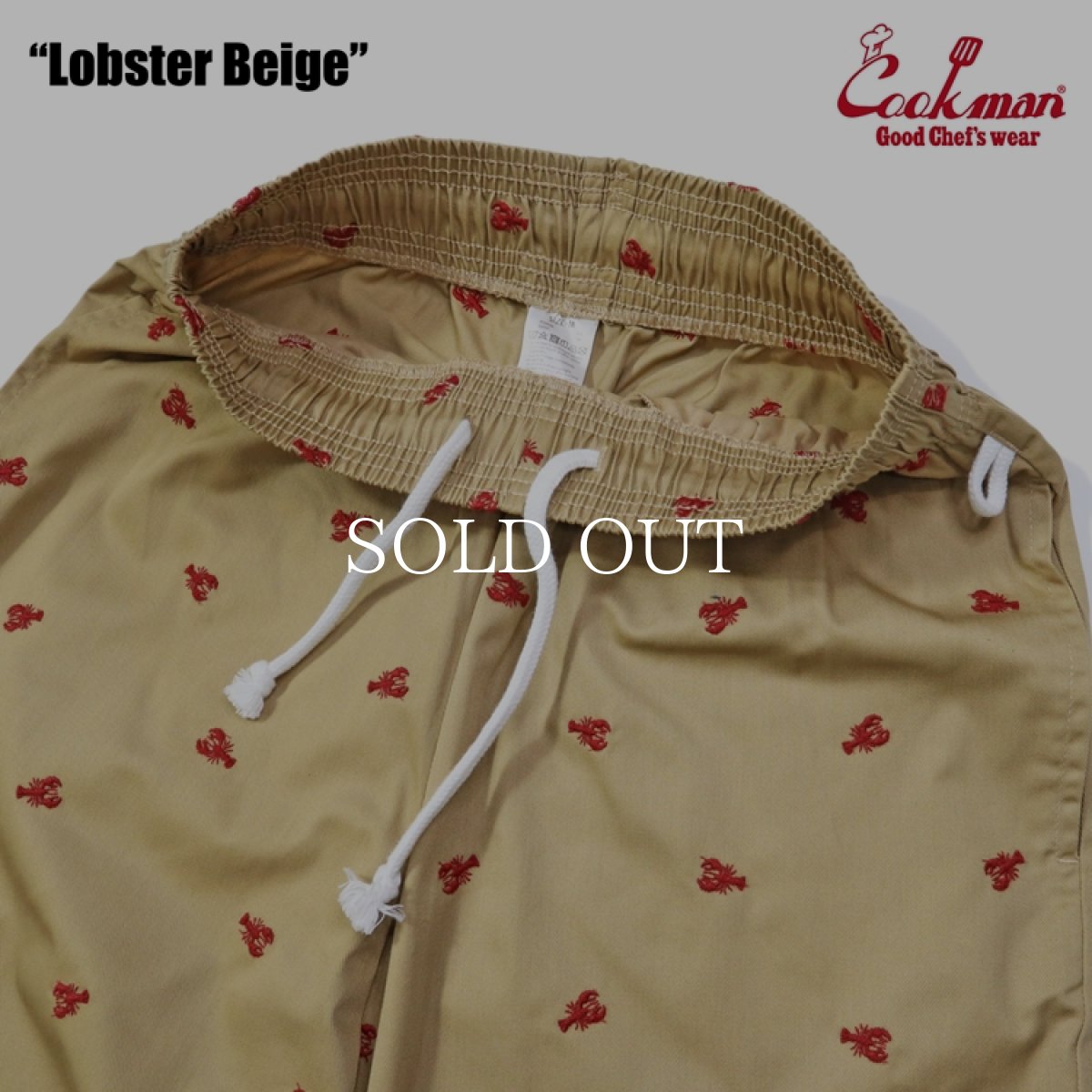 画像7: COOKMAN  シェフパンツ Chef Pants Embroidery Lobster Beige (7)