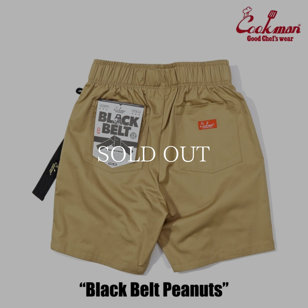 画像2: COOKMAN  シェフパンツ Chef Pants Short Black Belt Peanuts (2)
