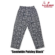 画像2: COOKMAN  シェフパンツ Chef Pants Semiwide Paisley Black (2)