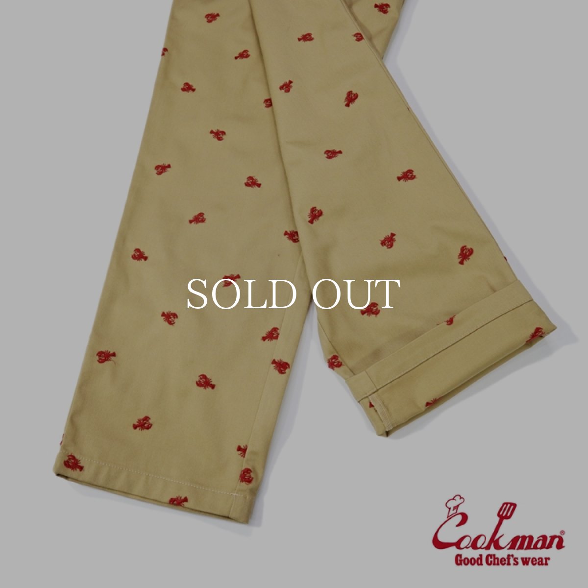 画像11: COOKMAN  シェフパンツ Chef Pants Embroidery Lobster Beige (11)
