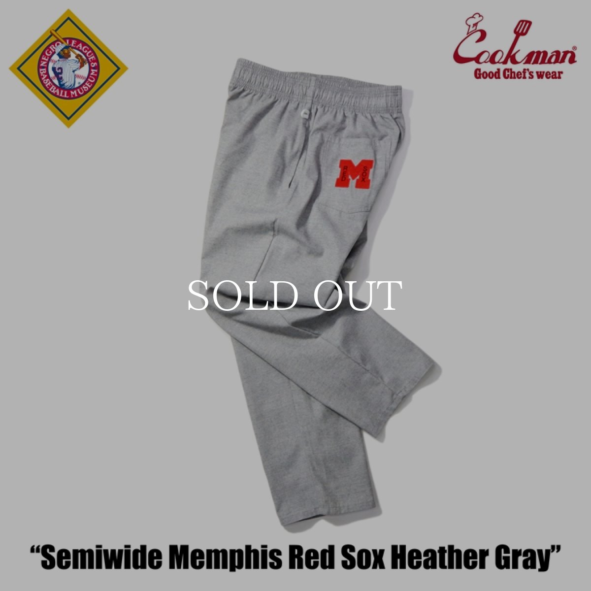 画像5: COOKMAN  シェフパンツ Chef Pants Semiwide Memphis Red Sox Heather Gray (5)