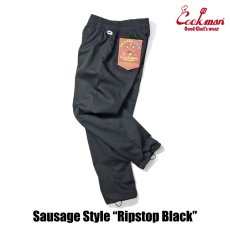画像6: COOKMAN  シェフパンツ Chef Pants Sausage Style Ripstop Black (6)