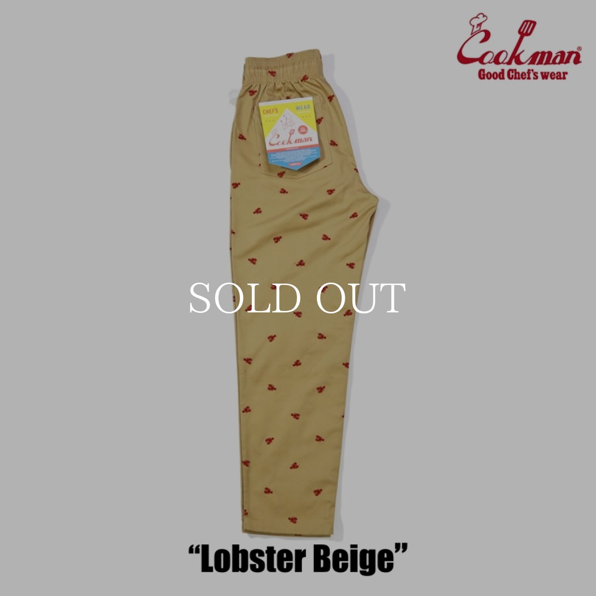 画像6: COOKMAN  シェフパンツ Chef Pants Embroidery Lobster Beige (6)