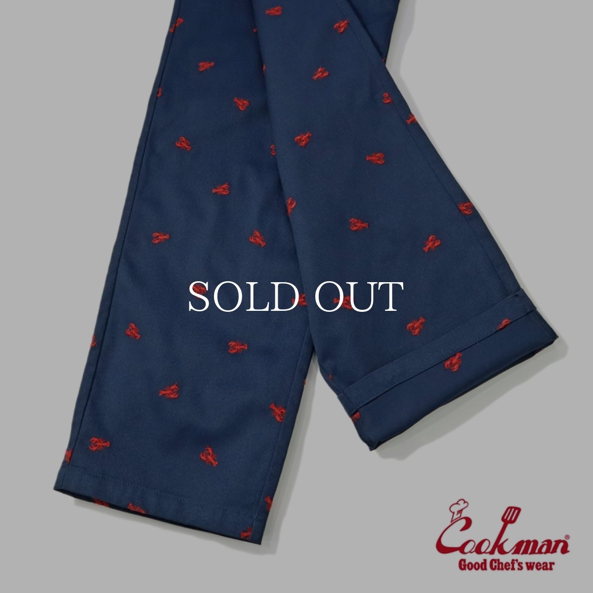画像11: COOKMAN  シェフパンツ Chef Pants Embroidery Lobster Navy (11)