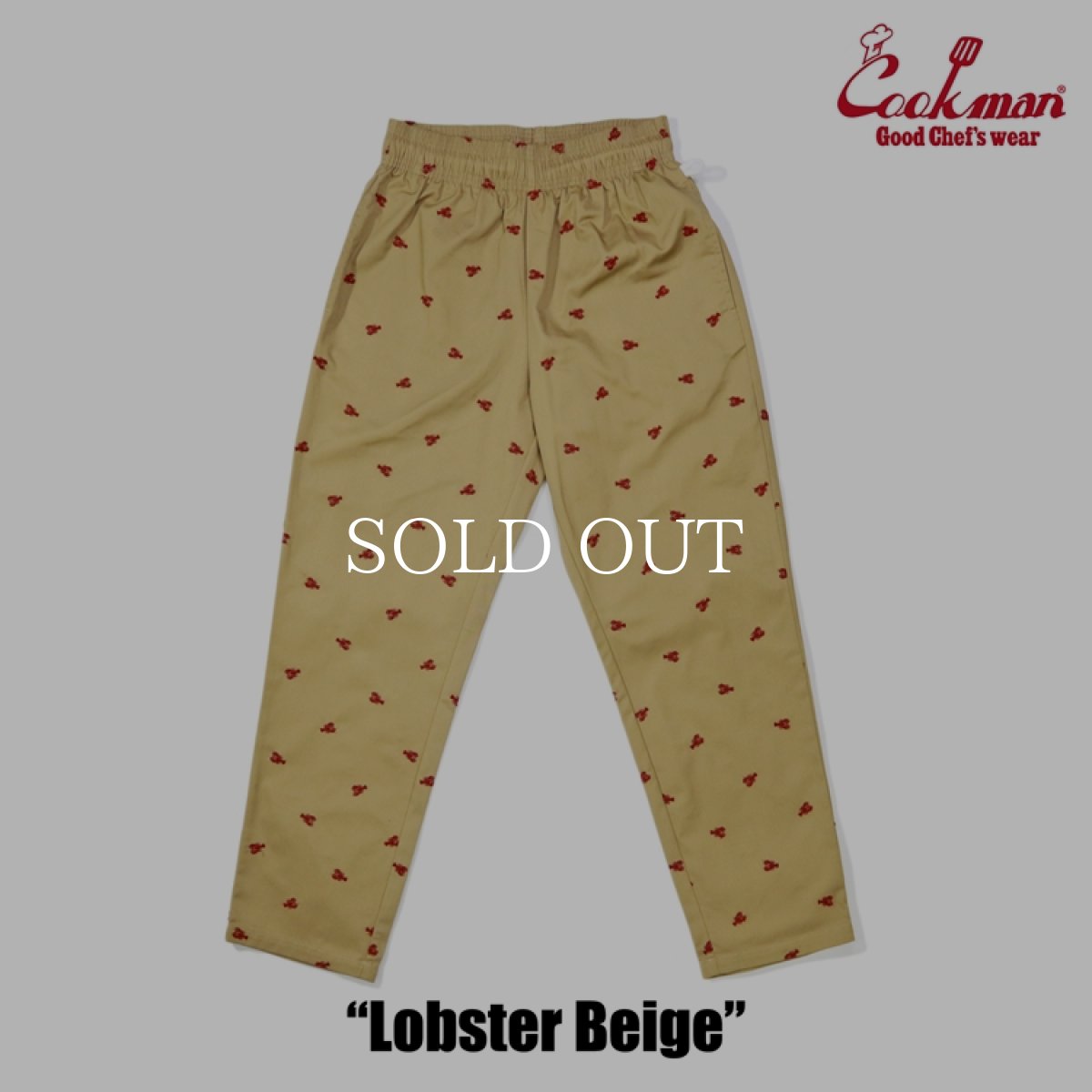 画像2: COOKMAN  シェフパンツ Chef Pants Embroidery Lobster Beige (2)