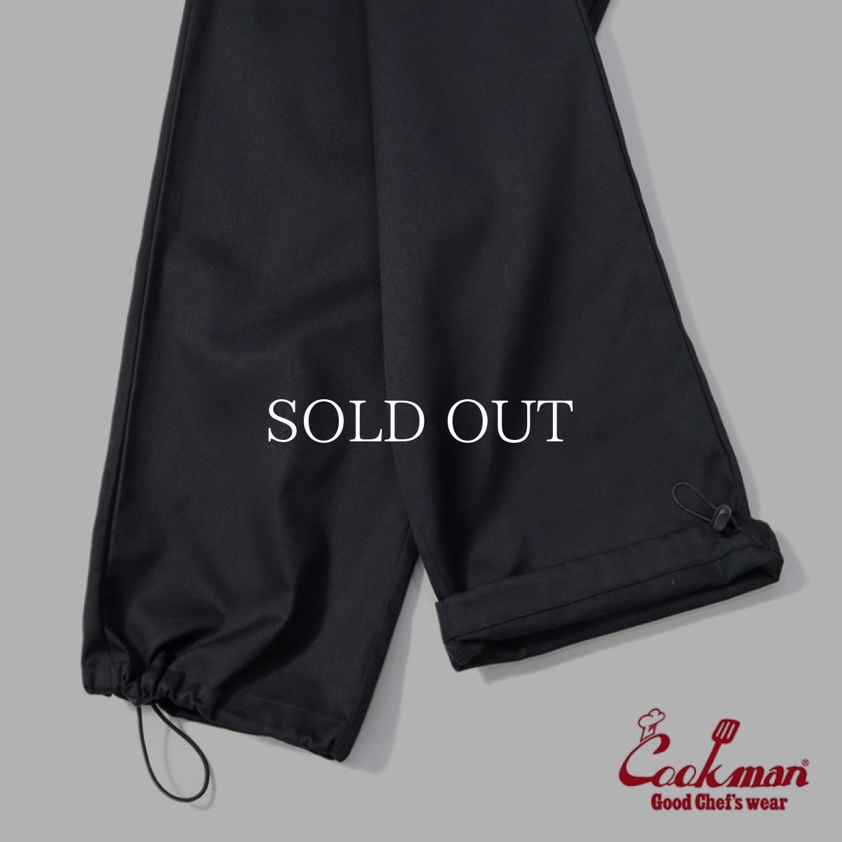 画像12: COOKMAN  シェフパンツ Chef Pants Semiwide Black Belt Black (12)