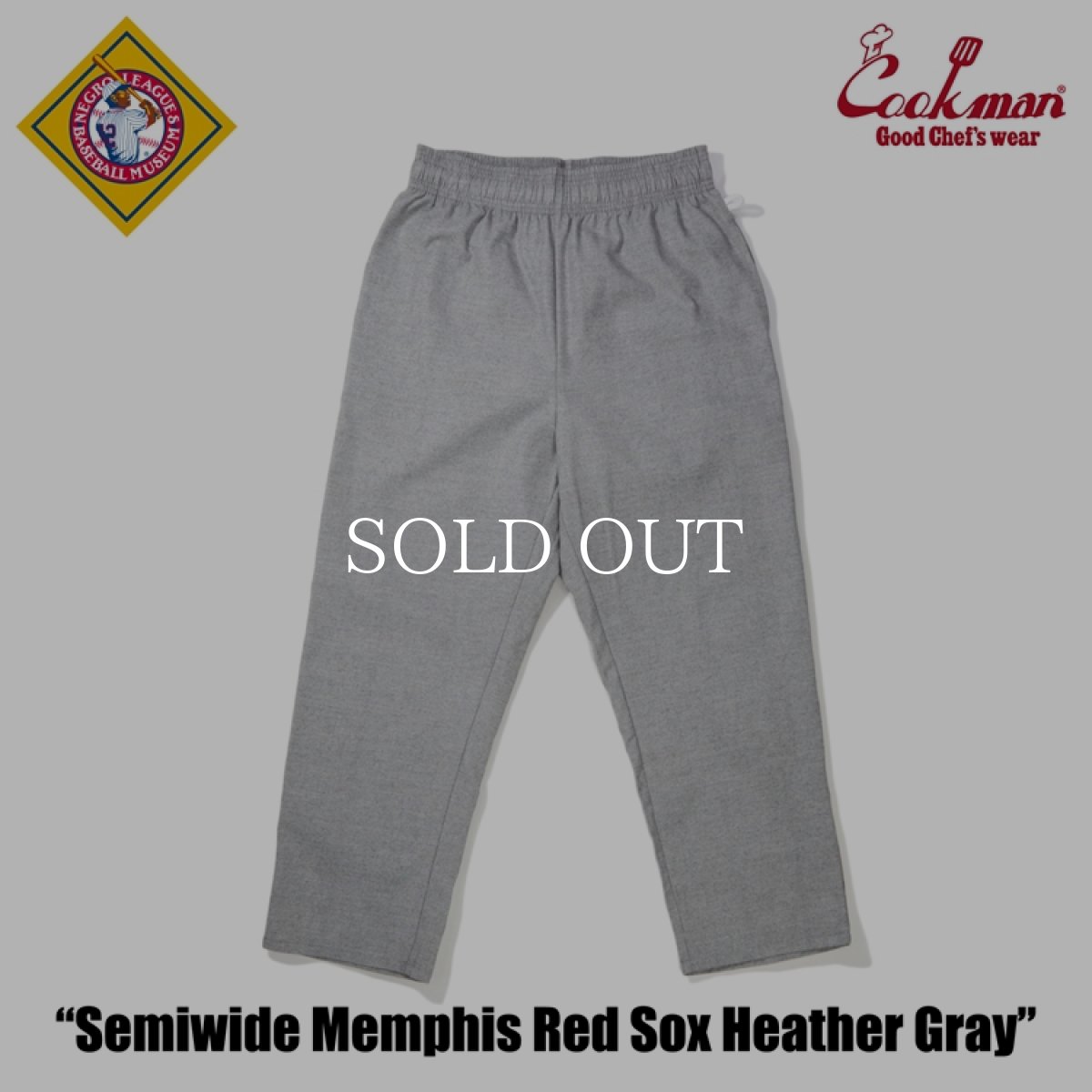 画像2: COOKMAN  シェフパンツ Chef Pants Semiwide Memphis Red Sox Heather Gray (2)