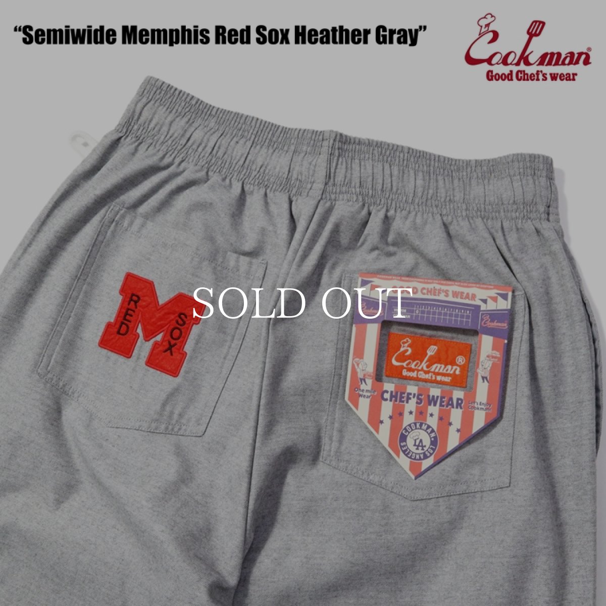 画像8: COOKMAN  シェフパンツ Chef Pants Semiwide Memphis Red Sox Heather Gray (8)