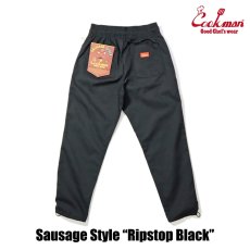 画像3: COOKMAN  シェフパンツ Chef Pants Sausage Style Ripstop Black (3)