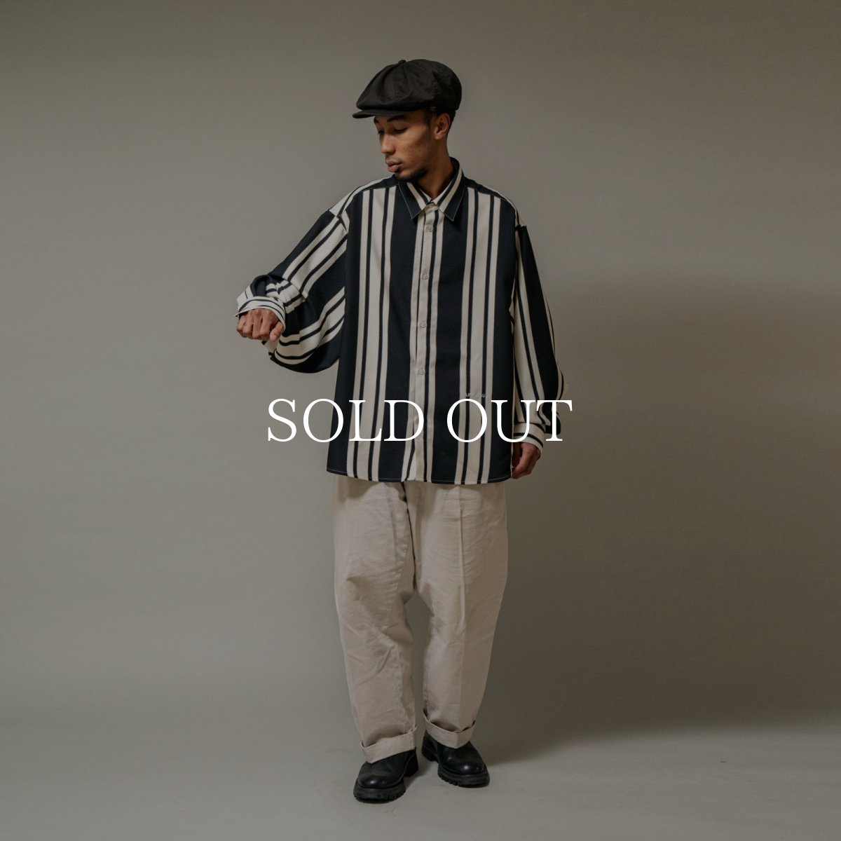 画像15: APPLEBUM  Wooly Twill Stripe Oversize L/S Shirt (15)